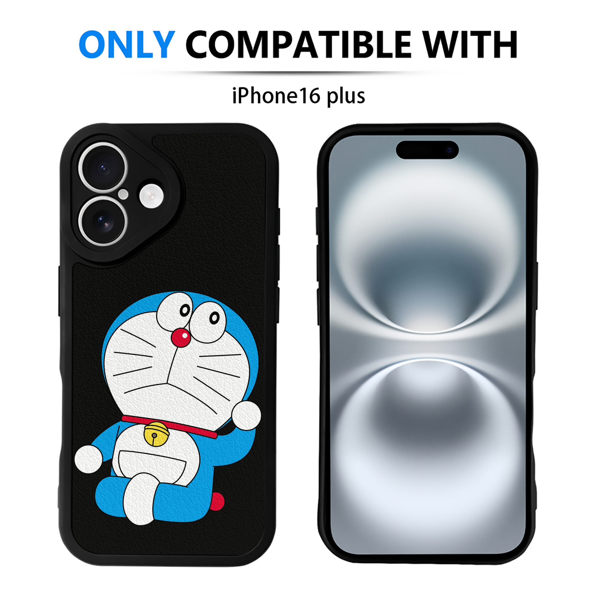 （画像用） ドラえもん Doraemon 【iPhone 16シリーズ対応】シリコンスマホケース（レザー調） 材質：シリコン